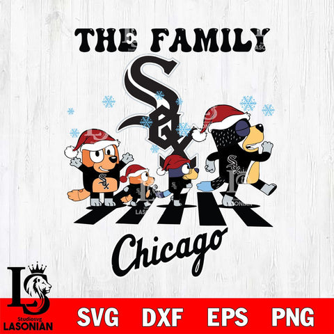 Chicago White Sox Family Bluey Christmas Svg Eps Dxf Png File, Digital Download