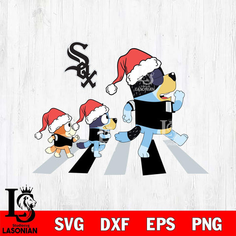 Chicago White Sox Family Bluey Walking Christmas Svg Eps Dxf Png File, Digital Download, Instant Download