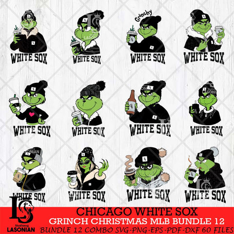 Chicago White Sox Grinch Christmas MLB Bundle 12 Cut Files Cricut, Svg Dxf Eps Png file , Silhouette