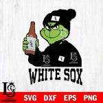 Chicago White Sox Grinch Drinking Beer Christmas Cut Files Cricut, Svg Dxf Eps Png file , Silhouette