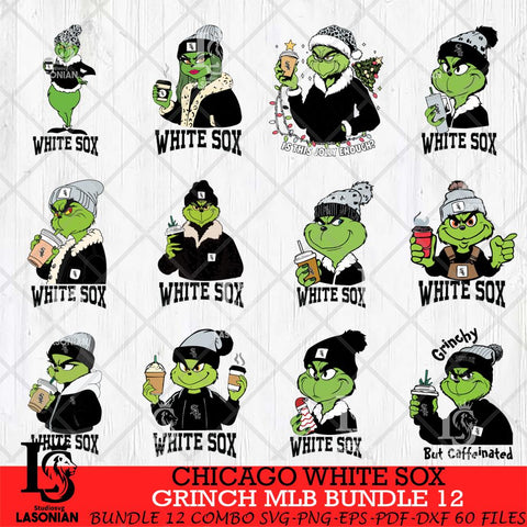 Chicago White Sox Grinch MLB Bundle 12 SVG Eps Dxf Png File, Digital Download, Instant Download