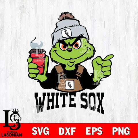 Chicago White Sox Grinch with coffee Svg Eps Dxf Png File, Digital Download, Instant Download