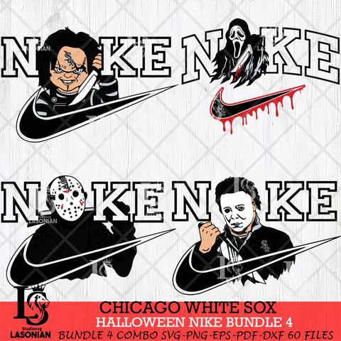 Chicago White Sox Halloween Nike MLB Bundle 4 Svg Eps Dxf Png File, Digital Download, Instant Download