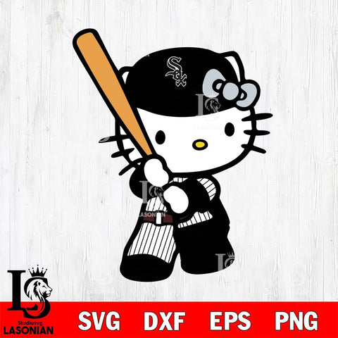 Chicago White Sox Hello Kitty 2 Svg Eps Dxf Png File, Digital Download, Instant Download