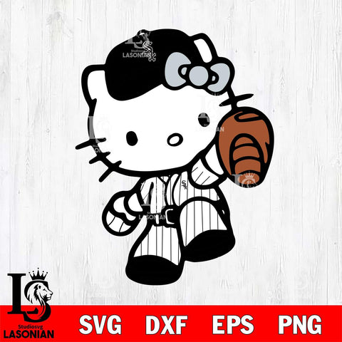 Chicago White Sox Hello Kitty 3 Svg Eps Dxf Png File, Digital Download, Instant Download