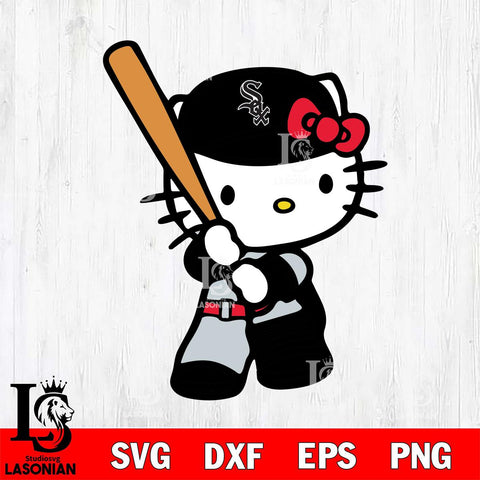 Chicago White Sox Hello Kitty Svg Eps Dxf Png File, Digital Download, Instant Download