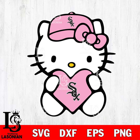 Chicago White Sox Hello Kitty Pink Baseball 4 Svg Eps Dxf Png File, MLB svg, Digital Download, Instant Download