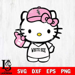 Chicago White Sox Hello Kitty Pink Baseball 9 Svg Eps Dxf Png File, MLB svg, Digital Download, Instant Download