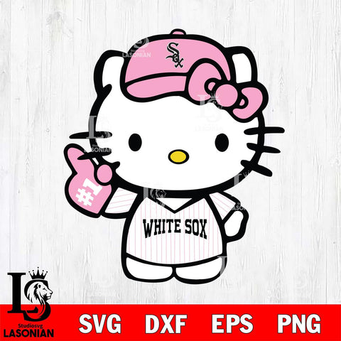 Chicago White Sox Hello Kitty Pink Baseball 9 Svg Eps Dxf Png File, MLB svg, Digital Download, Instant Download