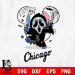 Chicago White Sox Stitch Ghost Face Halloween 2 Svg Eps Dxf Png File, Digital Download, Instant Download