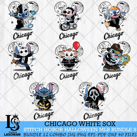 Chicago White Sox Stitch Halloween Bundle MLB Svg Eps Dxf Png File, Digital Download, Instant Download