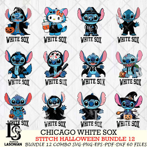 Chicago White Sox Stitch Horror Bundle 12 SVG Svg Eps Dxf Png File, MLB svg, Digital Download, Instant Download