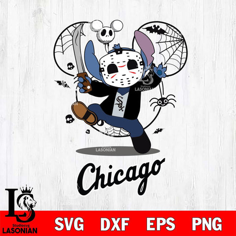 Chicago White Sox Stitch jason voorhees Halloween Svg Eps Dxf Png File, Digital Download, Instant Download