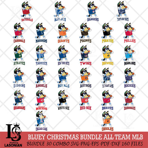 Christmas Bluey Bandit Heeler MLB Cricut , Christmas Svg , Bluey svg , Digital Download, dxf eps png pdf file