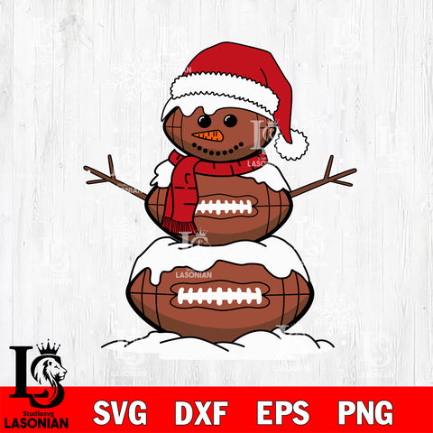 Christmas Football Snowman Svg Eps Dxf Png File,Digital Download ,Instant Download, Cricut File