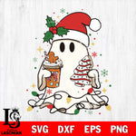 Christmas ghost coffee and tree cake christmas lights Svg Eps Dxf Png File,Christmas File Cut ,Digital Download ,Instant Download, Cricut File