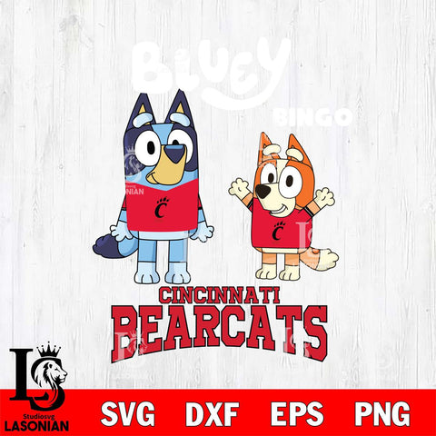 Cincinnati Bearcats Bluey & Bingo 4 Svg Eps Dxf Png File, NCAA svg, Digital Download, Instant Download