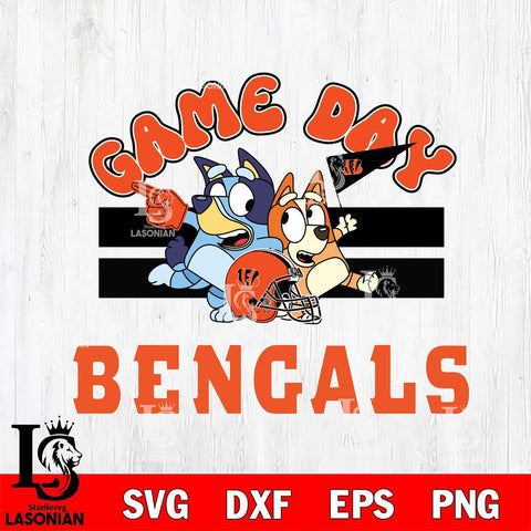 Cincinnati Bengals Bluey & Bingo 9 Svg Eps Dxf Png File, NFL svg, Digital Download, Instant Download