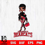 Cincinnati Bearcats Beautiful Black Fan Girl, Svg Eps Dxf Png File, Digital Download