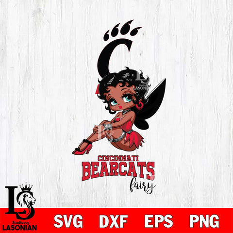 Cincinnati Bearcats Beauty Black Fairy Betty Boop, Svg Eps Dxf Png File, Digital Download