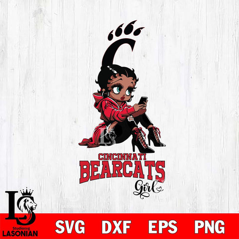 Cincinnati Bearcats Beauty Black Fan Girl Football, Svg Eps Dxf Png File, Digital Download