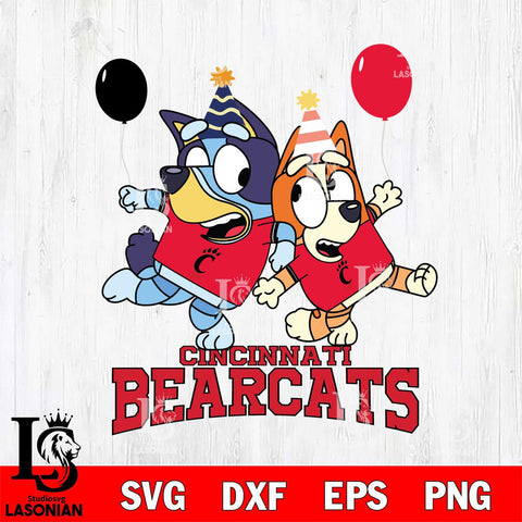 Cincinnati Bearcats Bluey & Bingo 2 Svg Eps Dxf Png File, NCAA svg, Digital Download, Instant Download