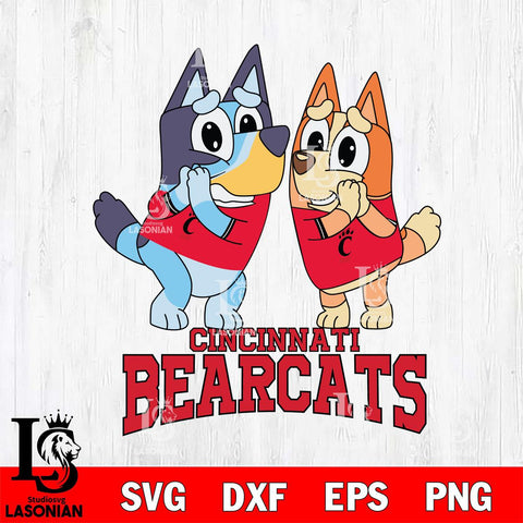 Cincinnati Bearcats Bluey & Bingo 5 Svg Eps Dxf Png File, NCAA svg, Digital Download, Instant Download