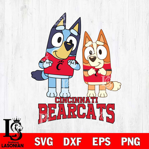 Cincinnati Bearcats Bluey & Bingo 6 Svg Eps Dxf Png File, NCAA svg, Digital Download, Instant Download