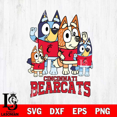 Cincinnati Bearcats Bluey & Bingo 7 Svg Eps Dxf Png File, NCAA svg, Digital Download, Instant Download