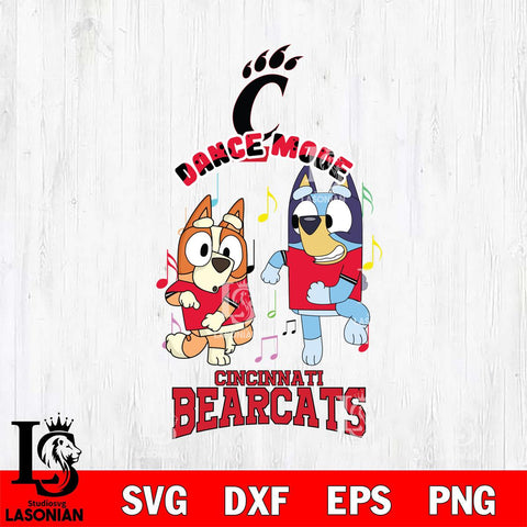 Cincinnati Bearcats Bluey Bingo Dance Mode Svg Eps Dxf Png File, NCAA svg, Digital Download, Instant Download