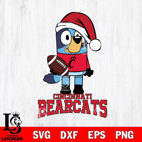 Cincinnati Bearcats Bluey Christmas Svg Eps Dxf Png File, Digital Download