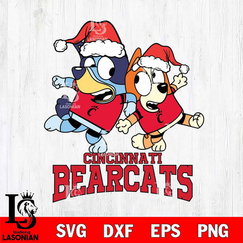 Cincinnati Bearcats Bluey Christmas Holiday Svg Eps Dxf Png File, Digital Download