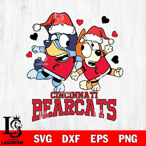 Cincinnati Bearcats Bluey Christmas NFL Svg Eps Dxf Png File, Digital Download