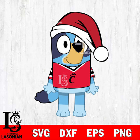 Cincinnati Bearcats Bluey Dog Christmas Svg Eps Dxf Png File, Digital Download, Instant Download