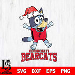 Cincinnati Bearcats Bluey Happy Christmas Svg Eps Dxf Png File, Digital Download