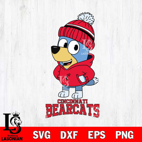 Cincinnati Bearcats Bluey Hoodie Sport Svg Eps Dxf Png File, Digital Download ,Instant Download, Cricut File