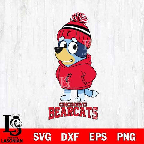 Cincinnati Bearcats Bluey Hoodie rugby Svg Eps Dxf Png File, Digital Download ,Instant Download, Cricut File