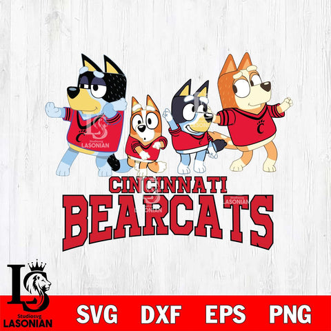 Cincinnati Bearcats Bluey Mode Dance Squats Svg Eps Dxf Png File, Digital Download, Instant Download