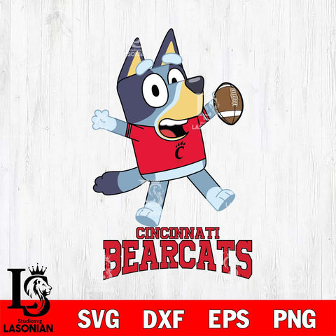 Cincinnati Bearcats Bluey Sport Football Svg Eps Dxf Png File,NCAA Svg Files,Bluey svg ,Digital Download ,Instant Download, Cricut File