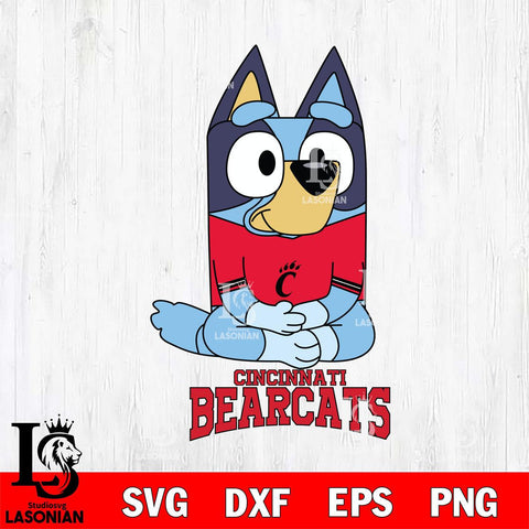 Cincinnati Bearcats Bluey Styles Football Svg Eps Dxf Png File,NCAA Svg Files,Bluey svg ,Digital Download ,Instant Download, Cricut File