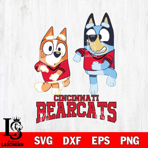 Cincinnati Bearcats Bluey with Chilli Dance Svg Eps Dxf Png File, Digital Download, Instant Download