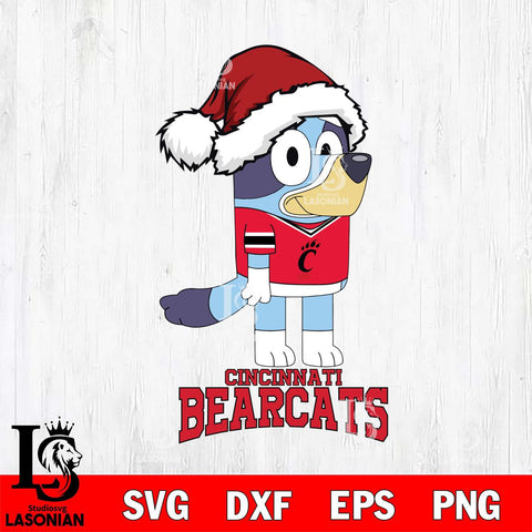 Cincinnati Bearcats Christmas Bluey Hat Cut Files,Bluey Cricut,Christmas Svg , Bluey svg , Digital Download, dxf eps png pdf file