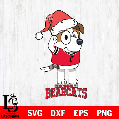 Cincinnati Bearcats Christmas Bluey Jack Sport Cut Files,Bluey Cricut,Christmas Svg , Bluey svg , Digital Download, dxf eps png pdf file