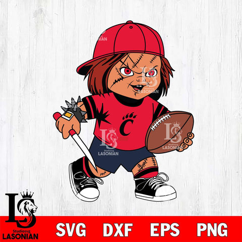 Cincinnati Bearcats Chucky Horror 10 Svg Eps Dxf Png File, NCAA svg, Digital Download, Instant Download