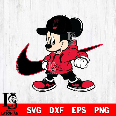 Cincinnati Bearcats Cool Mickey Mouse Svg Eps Dxf Png File, NCAA svg, Digital Download, Instant Download