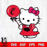 Cincinnati Bearcats Cute Hello Kitty 2 Svg Eps Dxf Png File, Digital Download, Instant Download