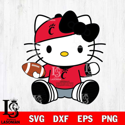 Cincinnati Bearcats Cute Hello Kitty Football 11 Svg Eps Dxf Png File, NCAA svg, Digital Download, Instant Download