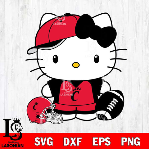 Cincinnati Bearcats Cute Hello Kitty Football 4 Svg Eps Dxf Png File, NCAA svg, Digital Download, Instant Download