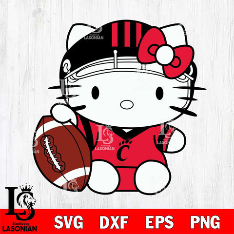 Cincinnati Bearcats Cute Hello Kitty Football 5 Svg Eps Dxf Png File, NCAA svg, Digital Download, Instant Download