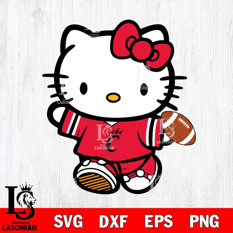 Cincinnati Bearcats Cute Hello Kitty Football 7 Svg Eps Dxf Png File, NCAA svg, Digital Download, Instant Download